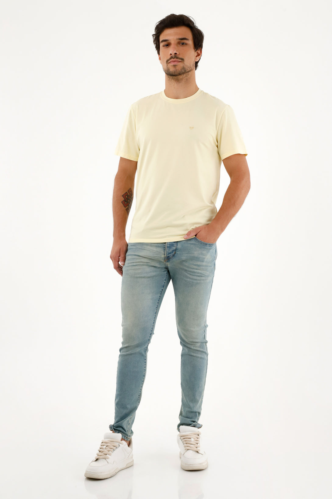 Jean Super Skinny azul tiro medio para hombre