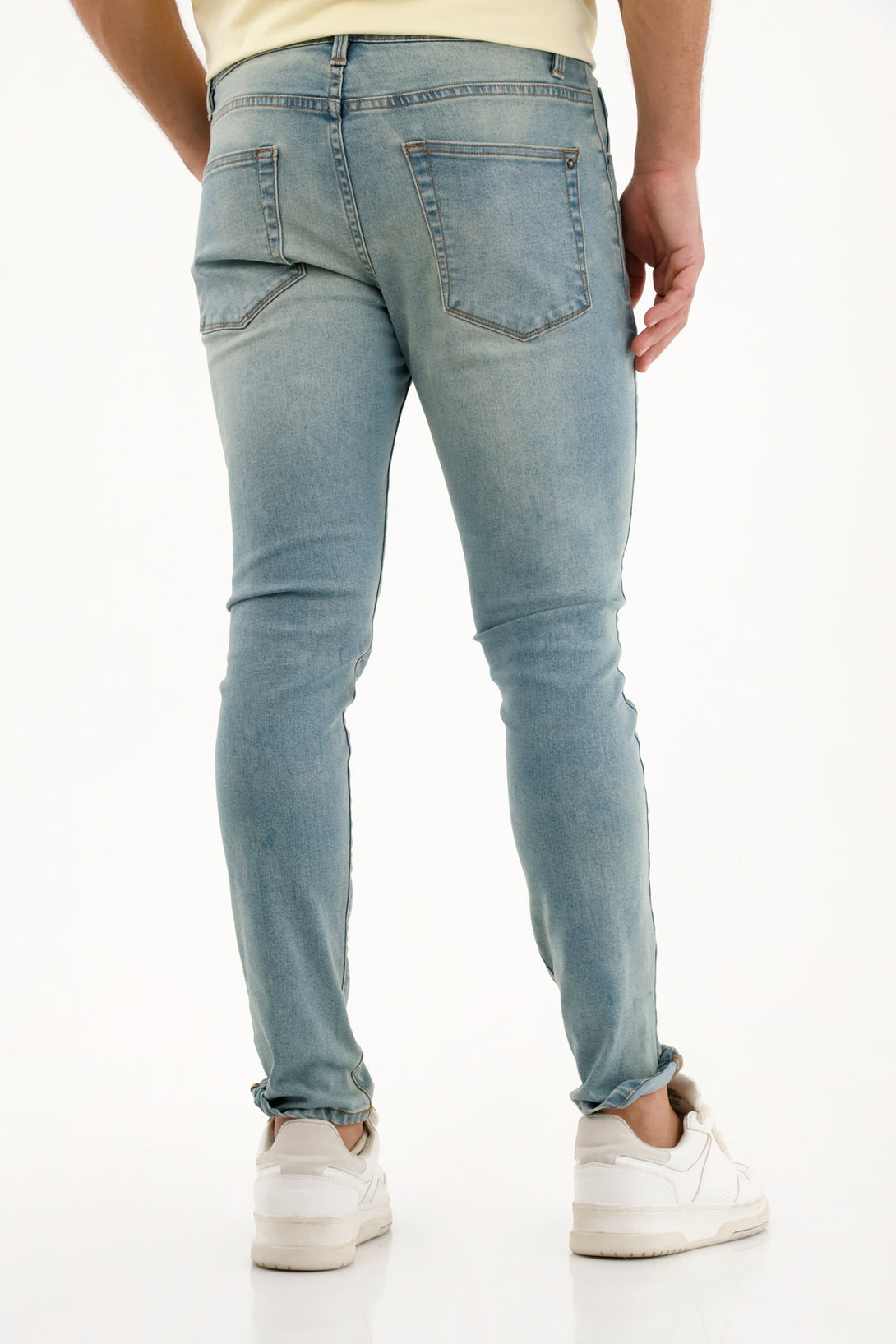 Jean Super Skinny azul tiro medio para hombre