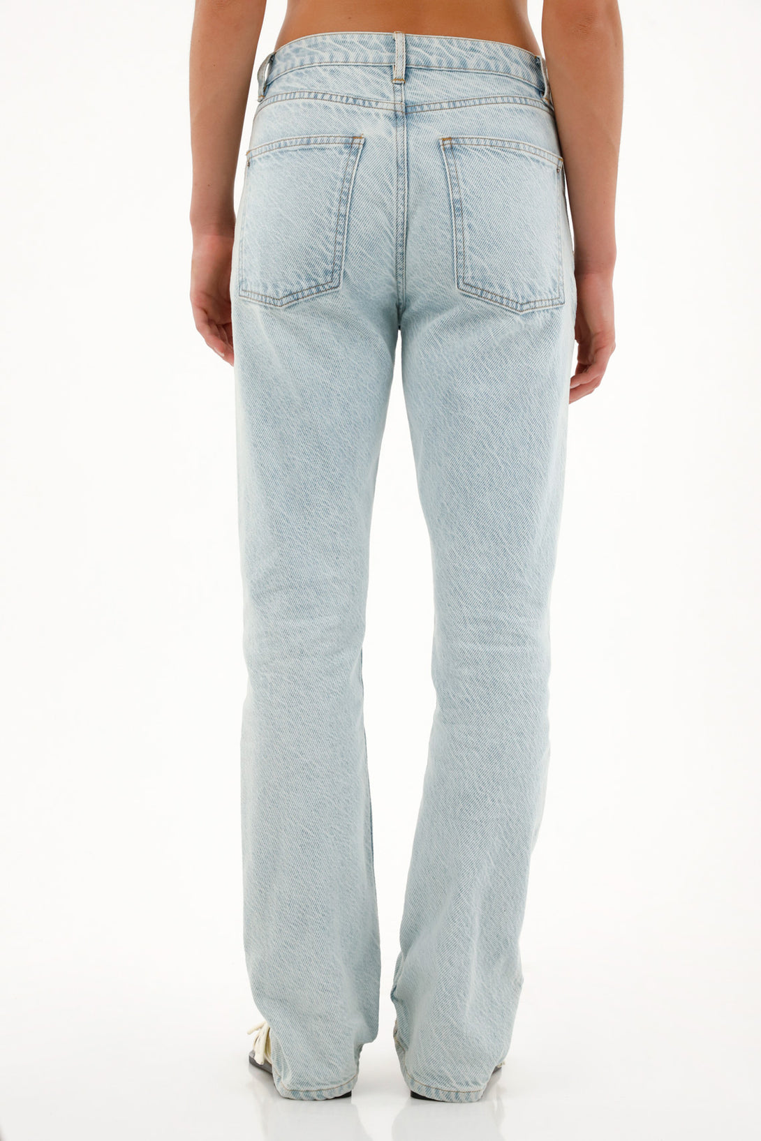 Women's High-Waisted Straight Jeans with Special Fabric