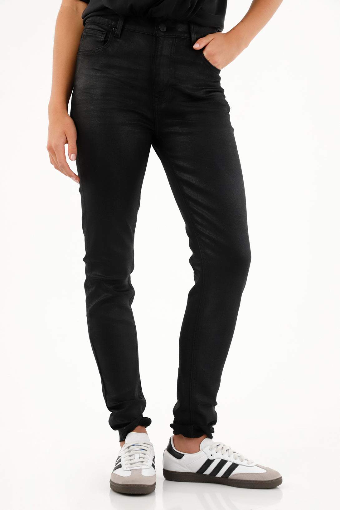 Women's High-Waisted Black Denim Jeggings