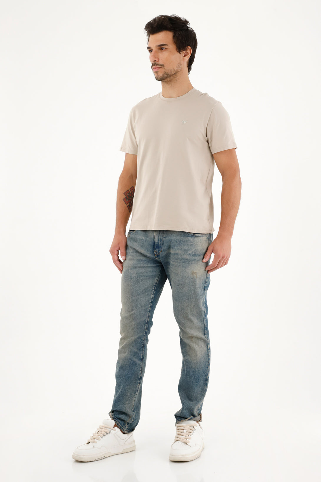 Men's Medium Blue Five-Pocket Nudy Jeans.