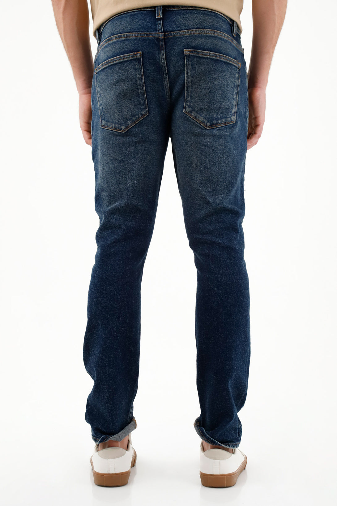 Men's blue nudy jeans with 3D wrinkles