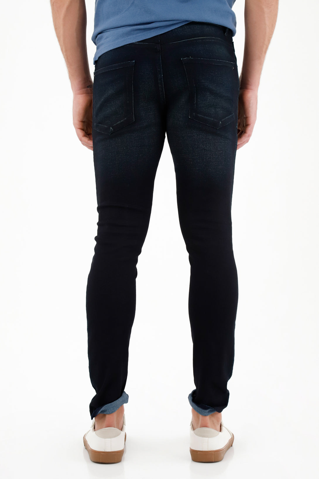 Jean Super Skinny tiro medio azul para hombre