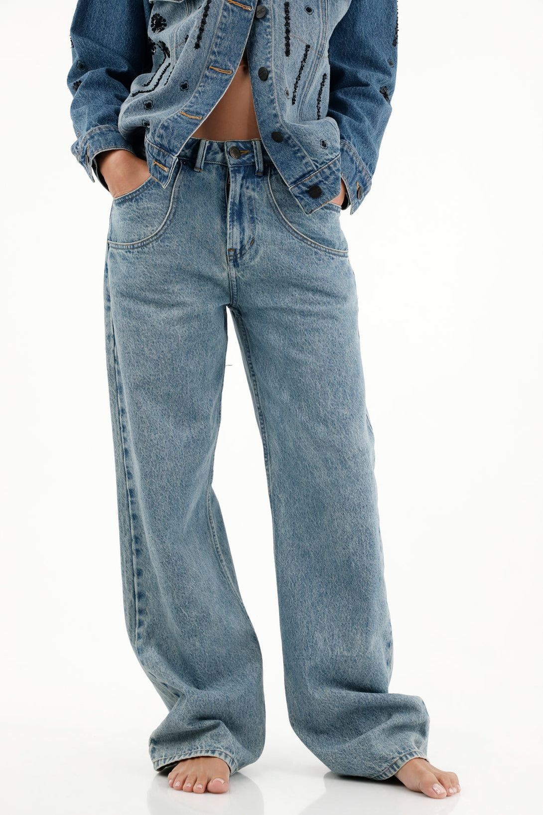 Women's High-Waisted Wide Leg Jeans