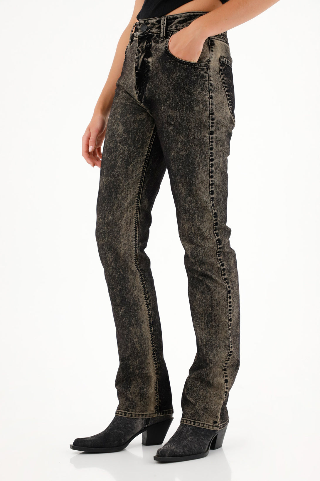 Women's straight leg black jeans