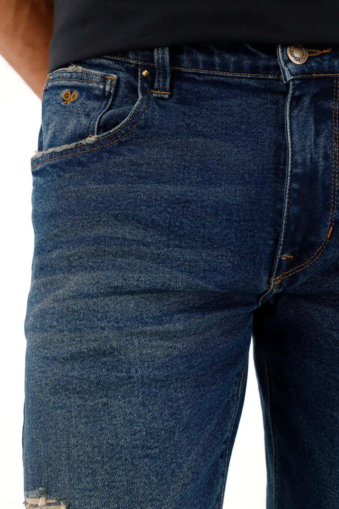 Men's Mid-Rise Blue Distressed Nudy Jeans