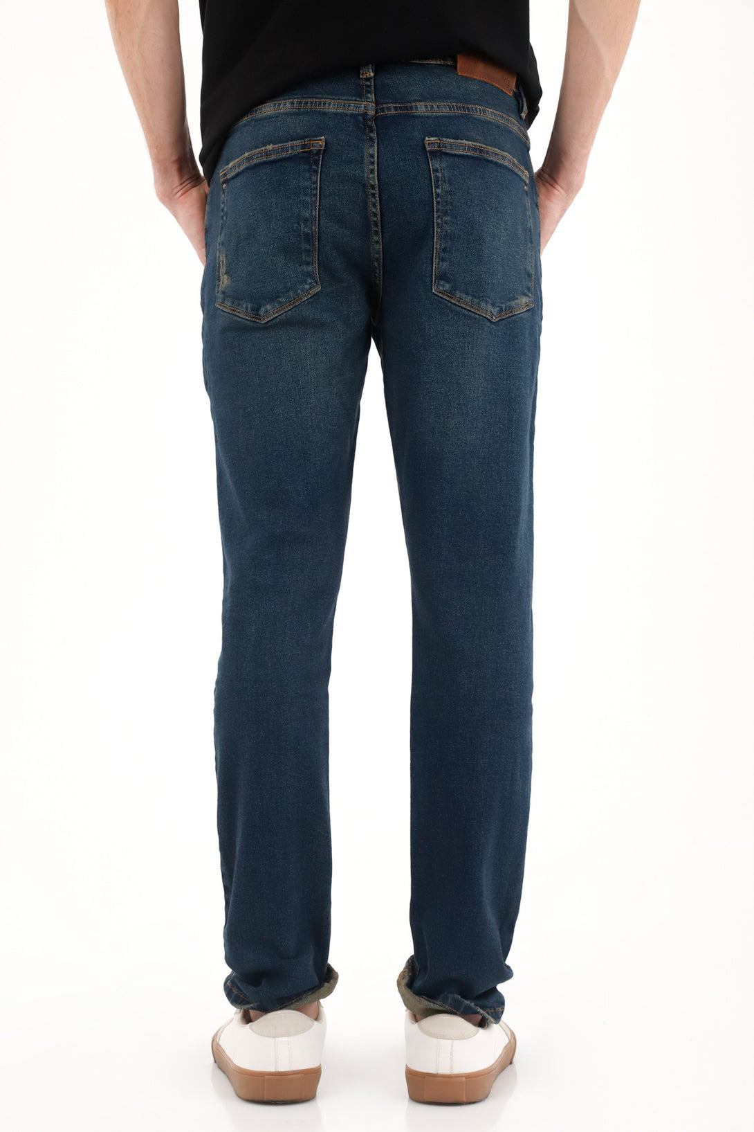 Men's Mid-Rise Skinny Jeans with Distressed Detail