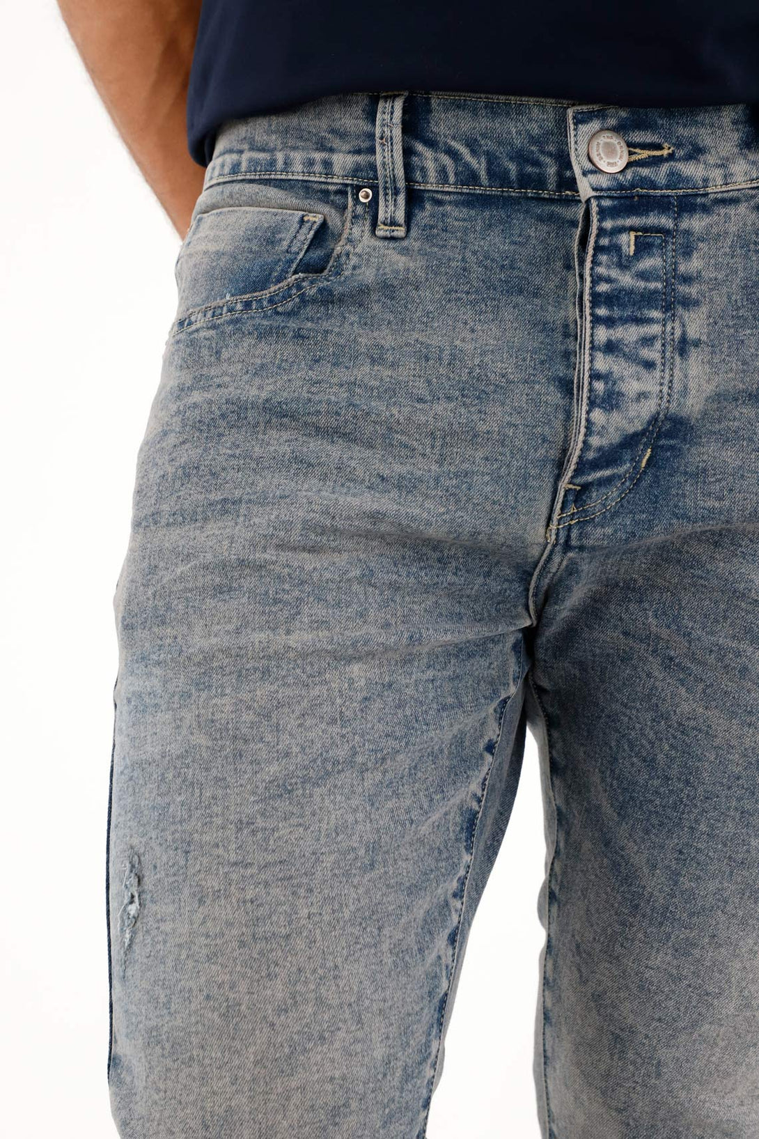 Jean Super Skinny con rotos para hombre