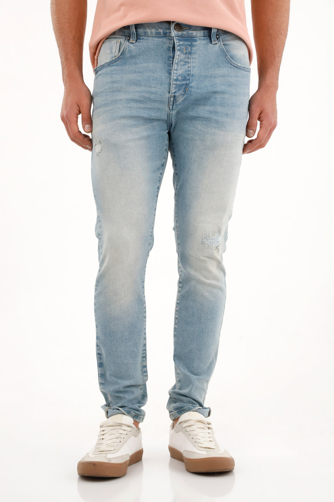 Men's Super Skinny Blue Ripped Jeans