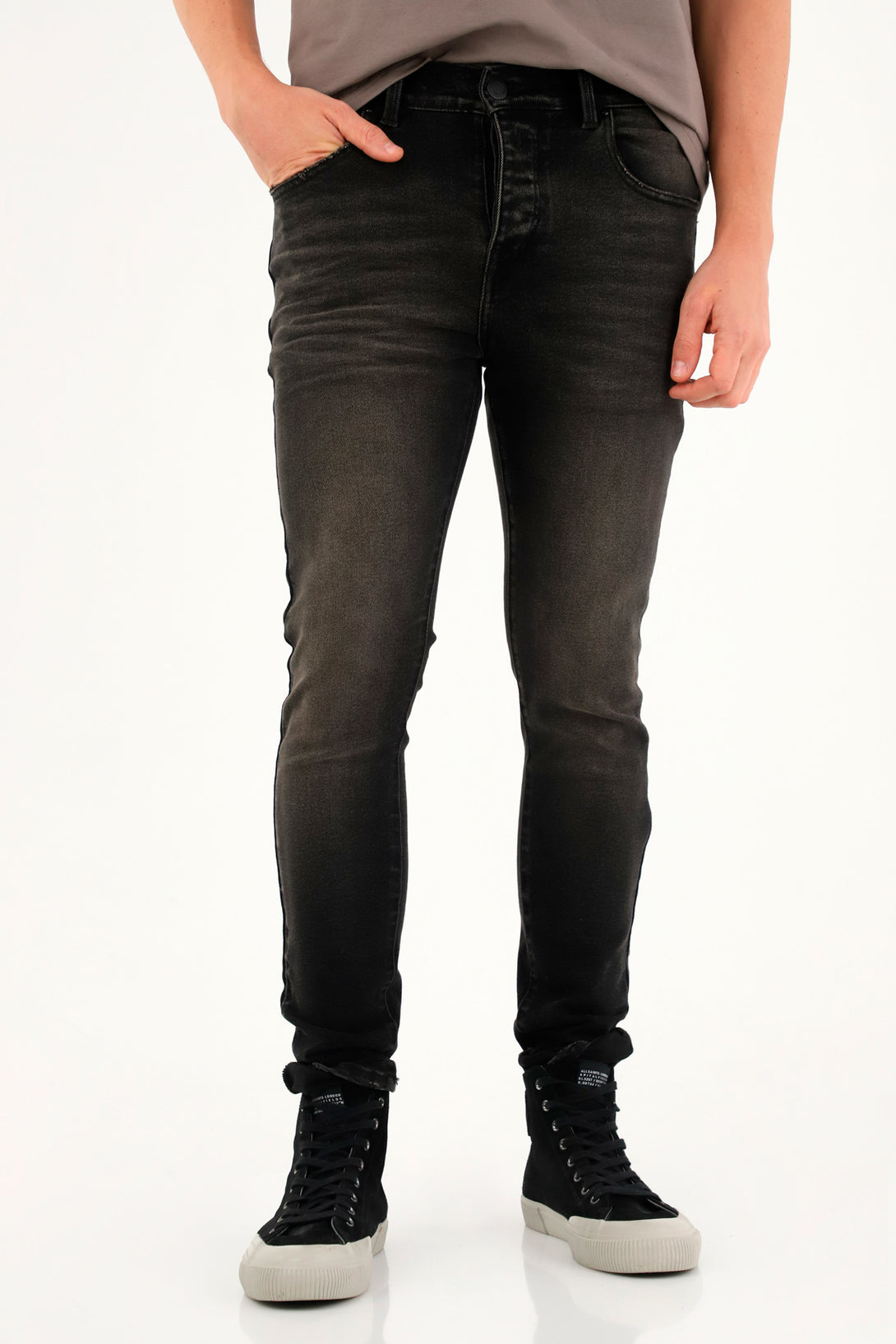 Men's Super Skinny Jeans in Black Denim