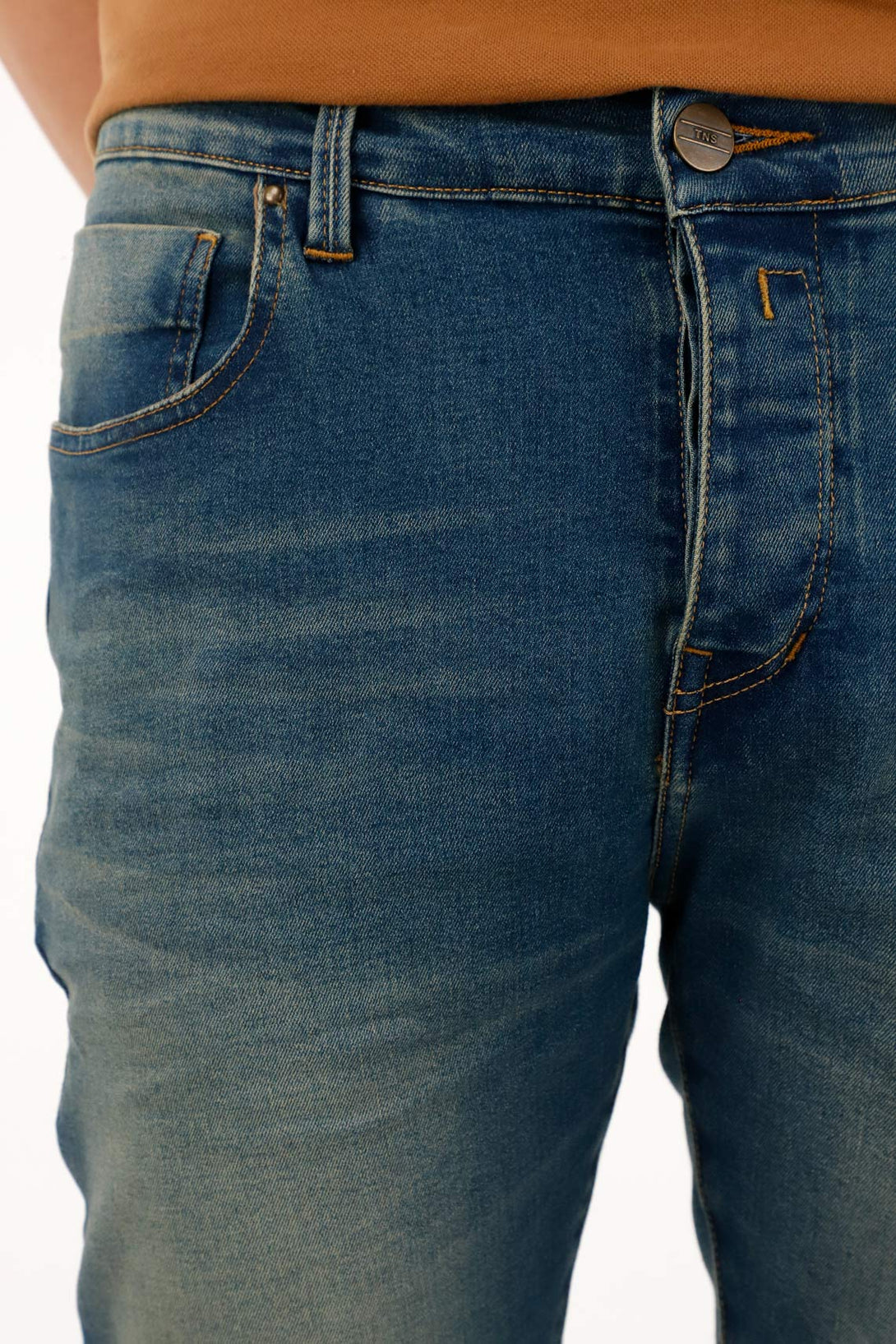 Jean azul Súper Skinny tono medio para hombre