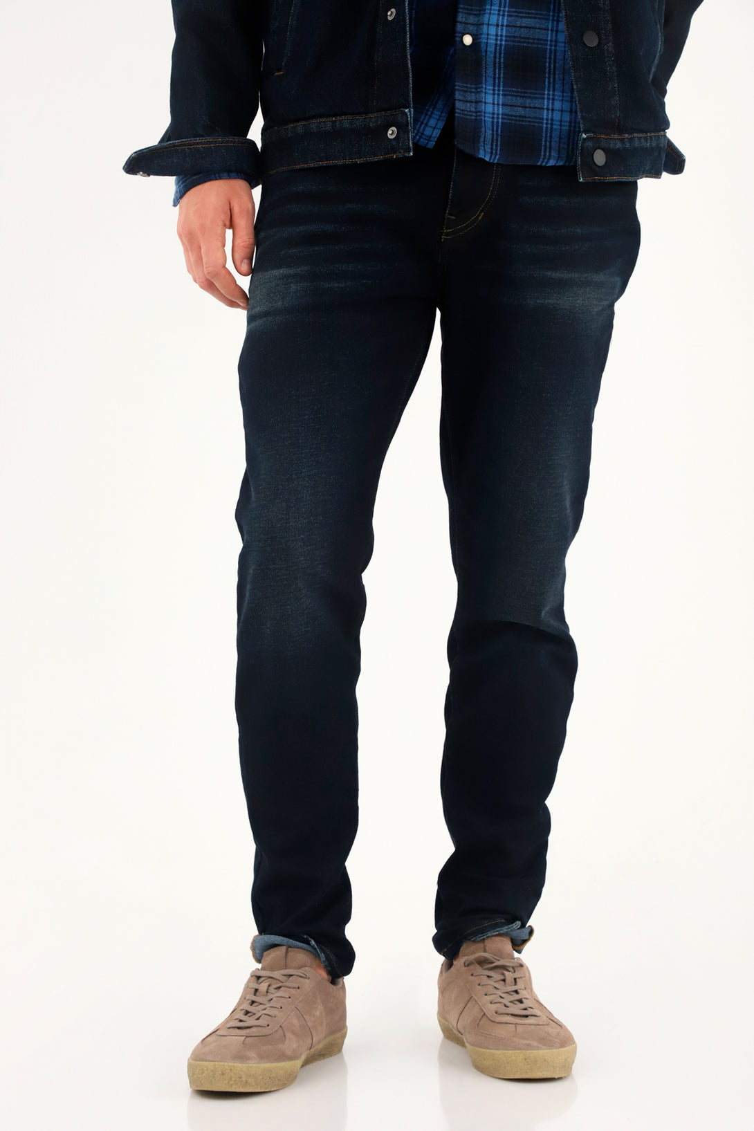 Jean azul Súper Skinny tono oscuro para hombre