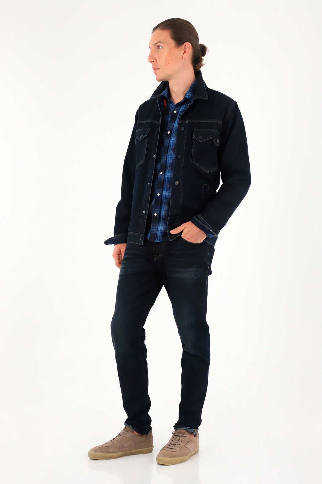 Jean azul Súper Skinny tono oscuro para hombre