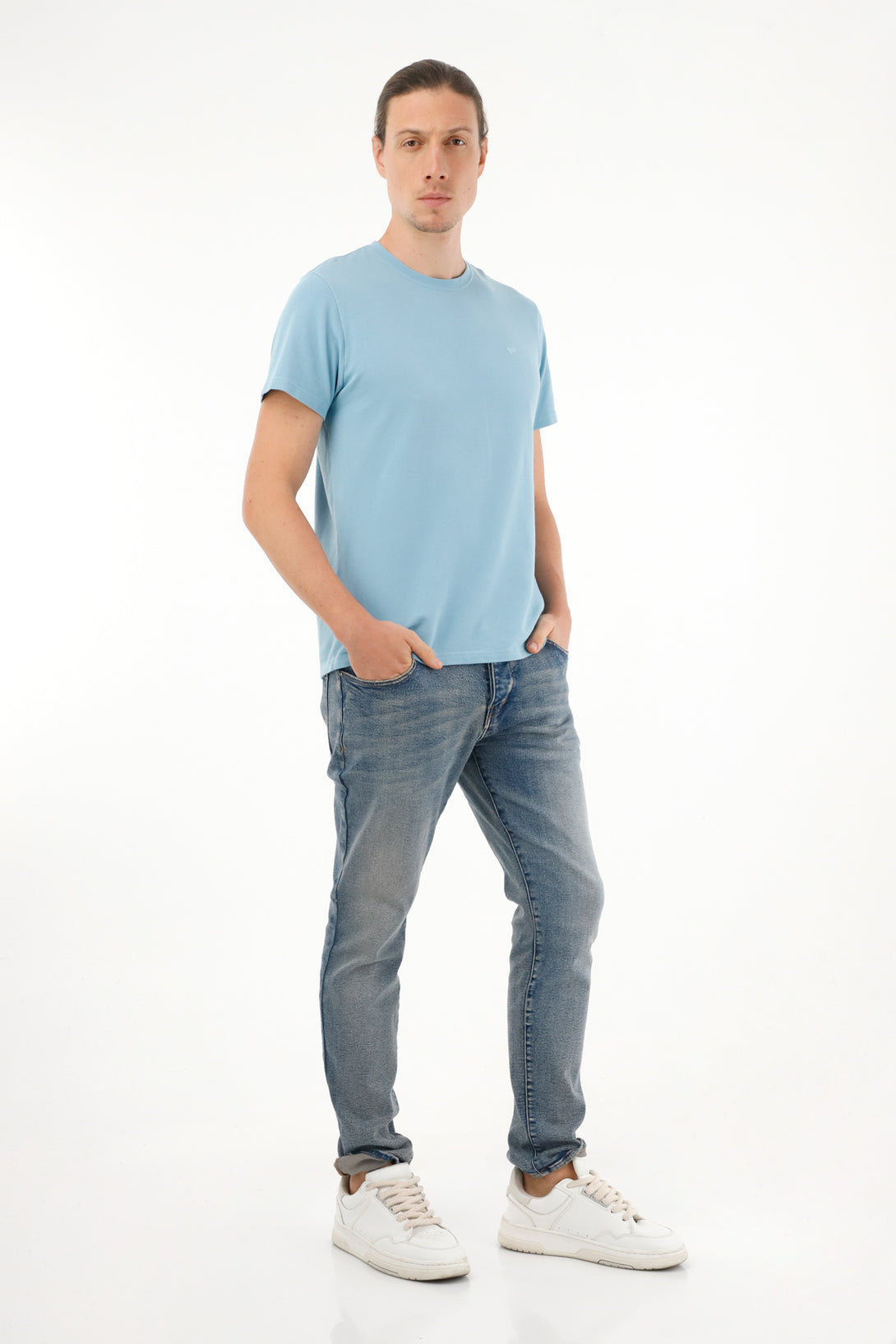 Men's Mid-Rise Blue Skinny Jeans