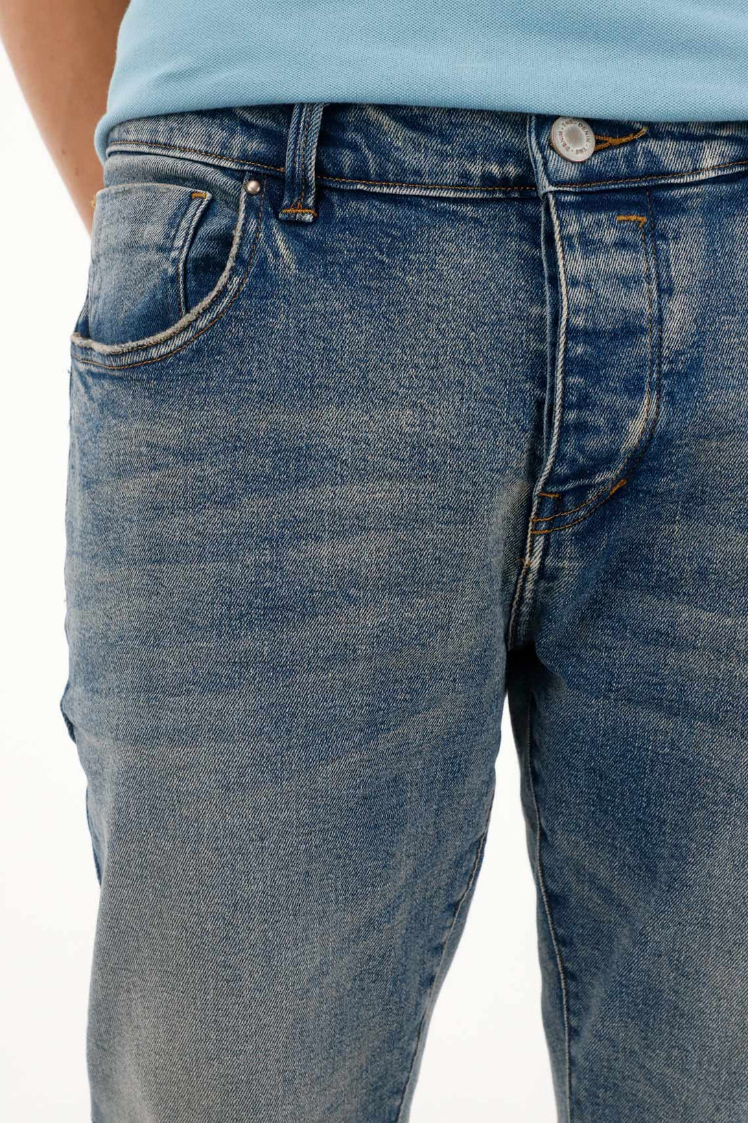 Men's Mid-Rise Blue Skinny Jeans