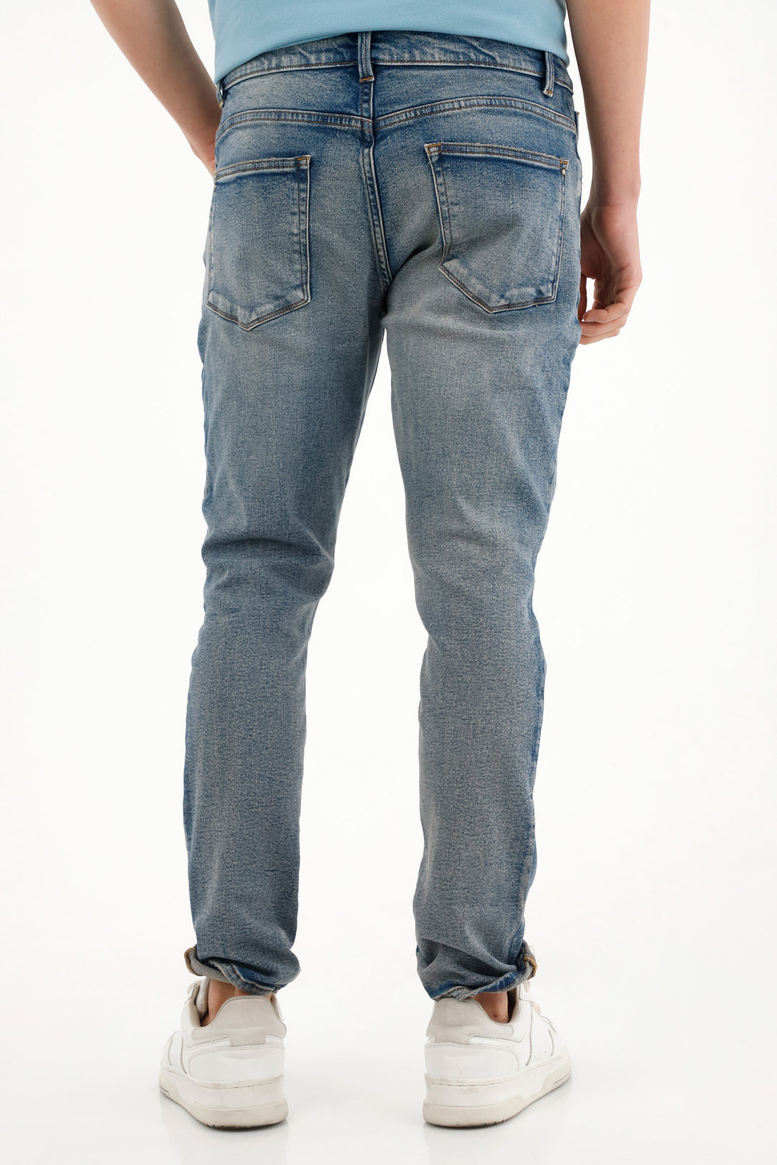 Men's Mid-Rise Blue Skinny Jeans