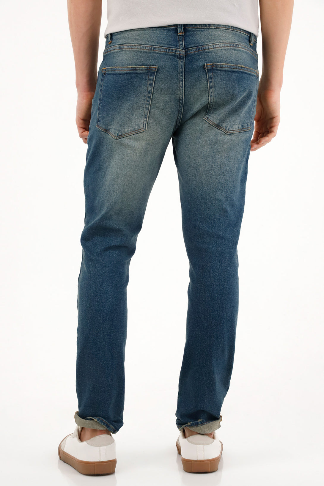 Men's Blue Five-Pocket Skinny Jeans