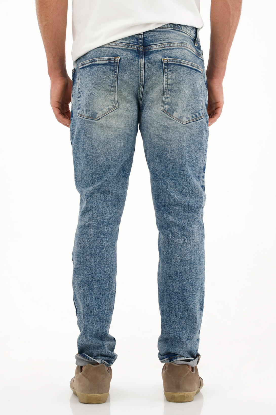 Jean Skinny de rotos con parche para hombre