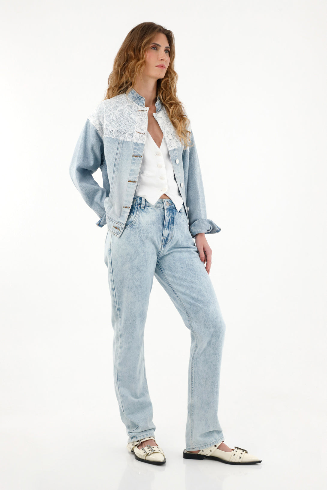 Women's Light Blue High-Rise Straight Leg Jeans