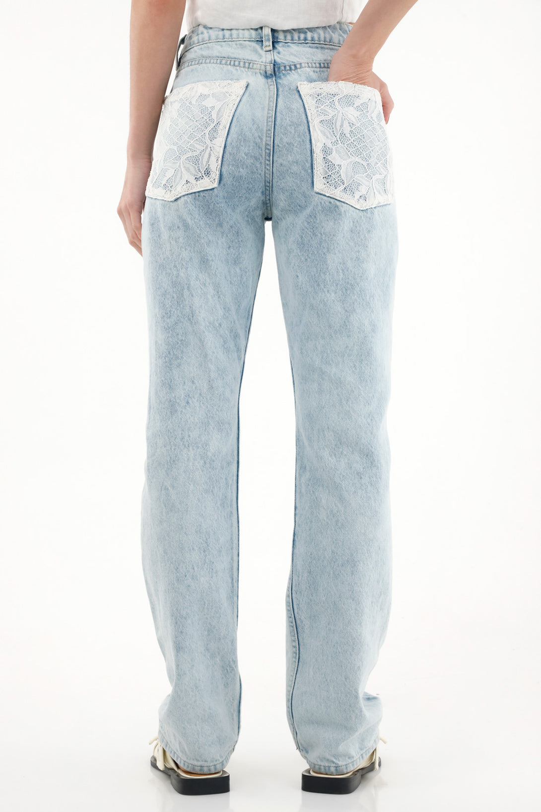 Women's Light Blue High-Rise Straight Leg Jeans