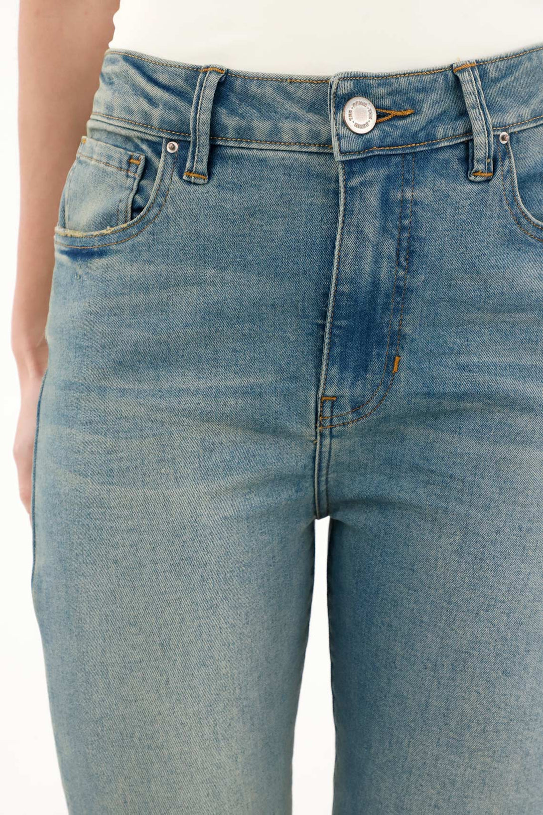 Jean Jegging tiro alto azul para mujer