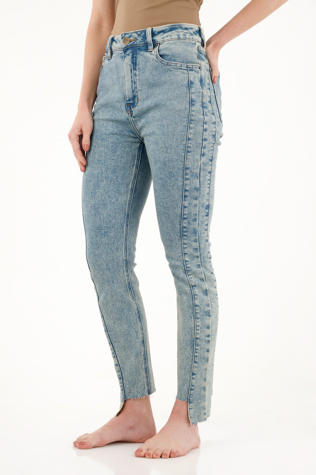 Jean Super Slim tiro medio azul para mujer