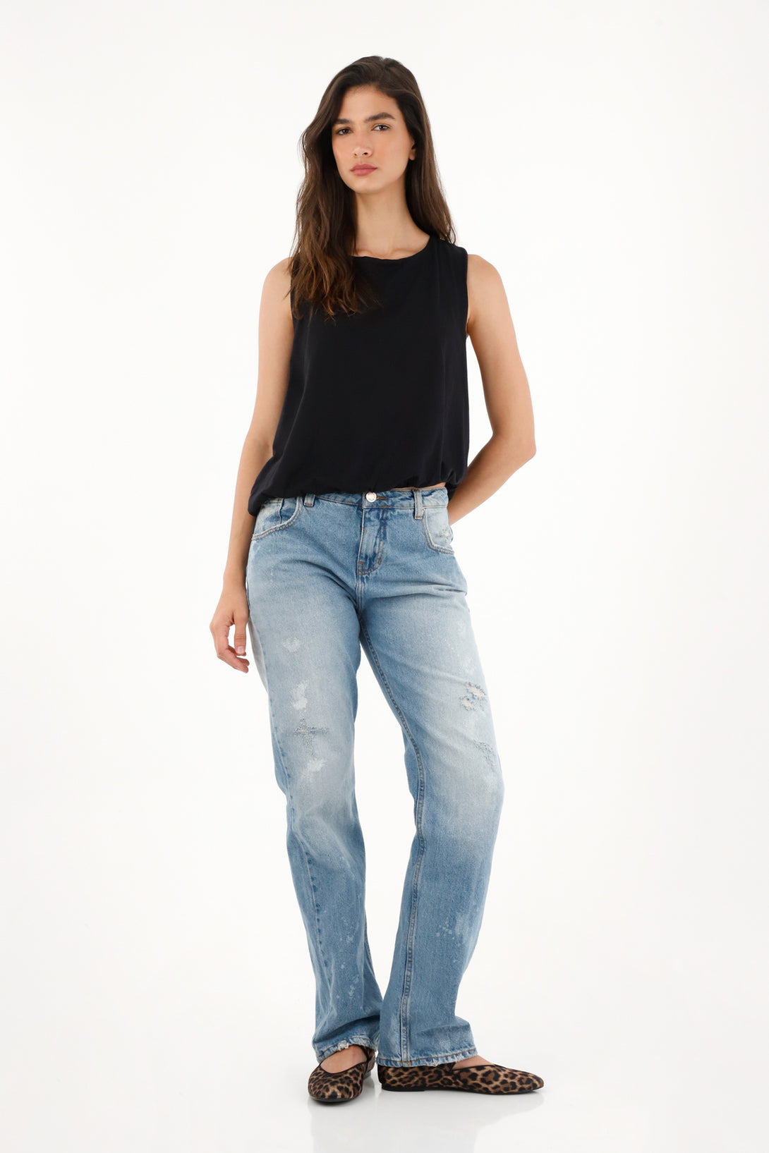 Women's White Pigment Straight Leg Jeans