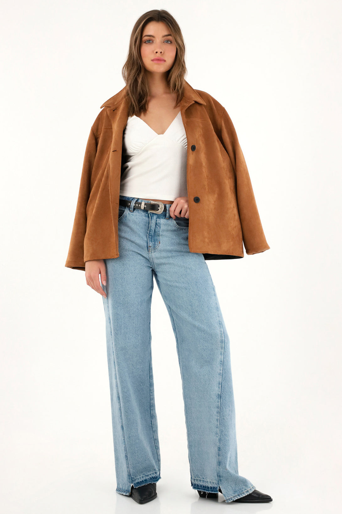 Women's Asymmetric Boot Cut Wide Leg Jeans