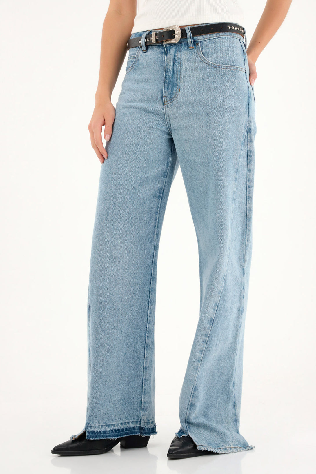 Women's Asymmetric Boot Cut Wide Leg Jeans