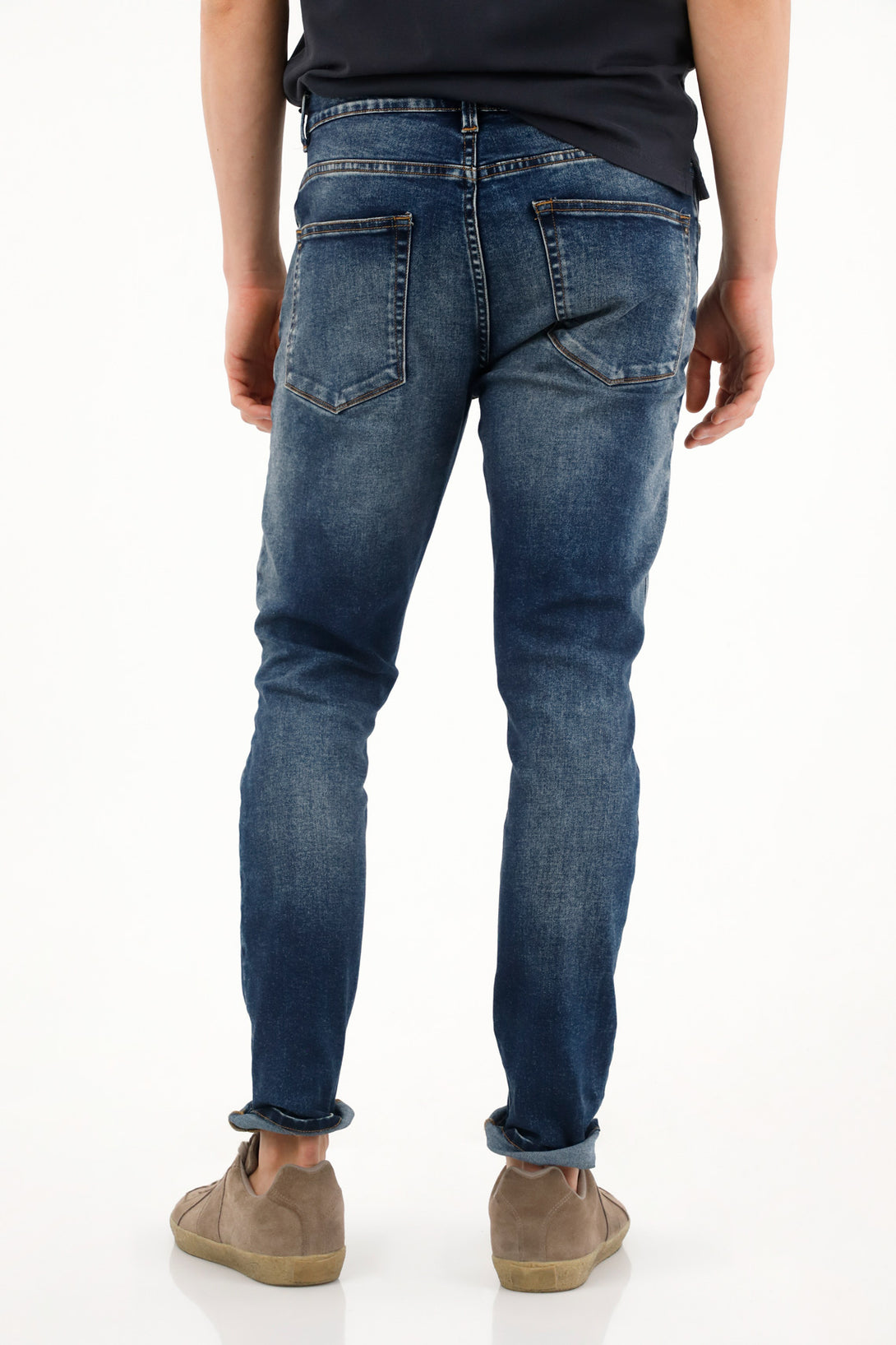 Men's Mid-Rise Super Skinny Blue Jeans