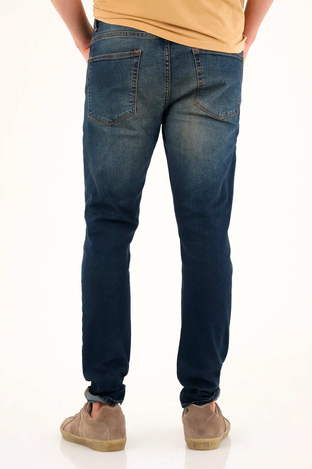 Men's super skinny jeans with 3D wrinkles