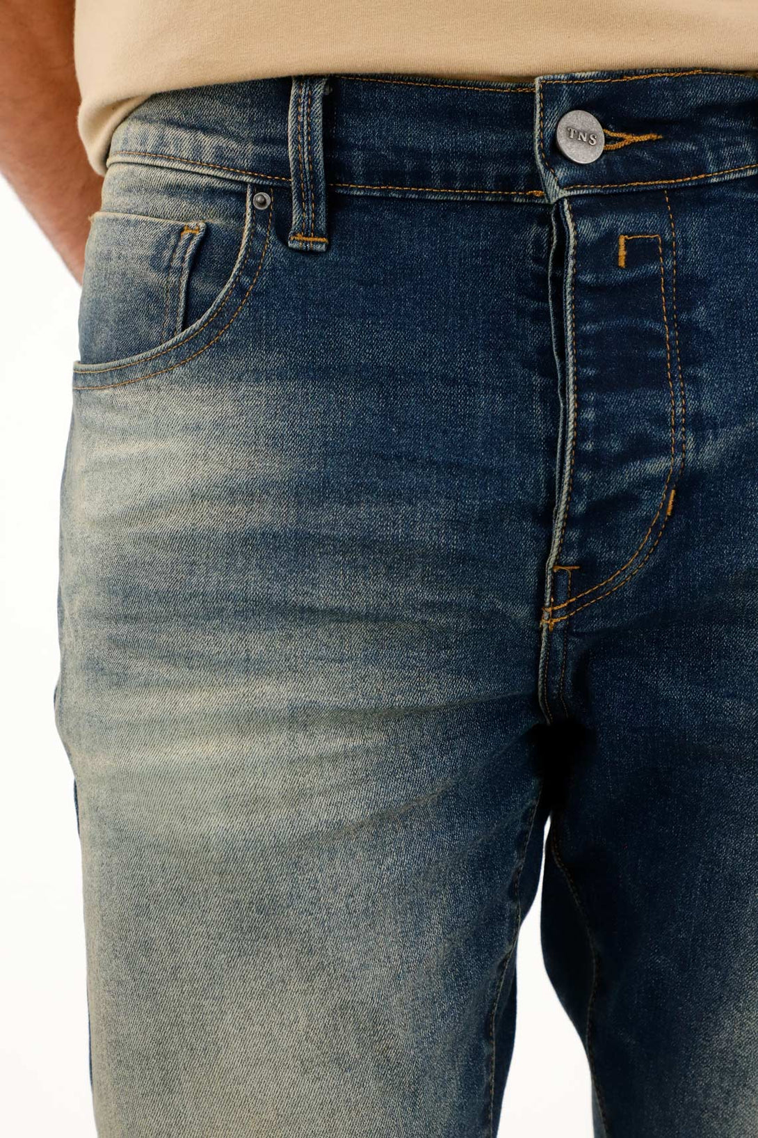 Men's Mid-Rise Super Skinny Blue Jeans