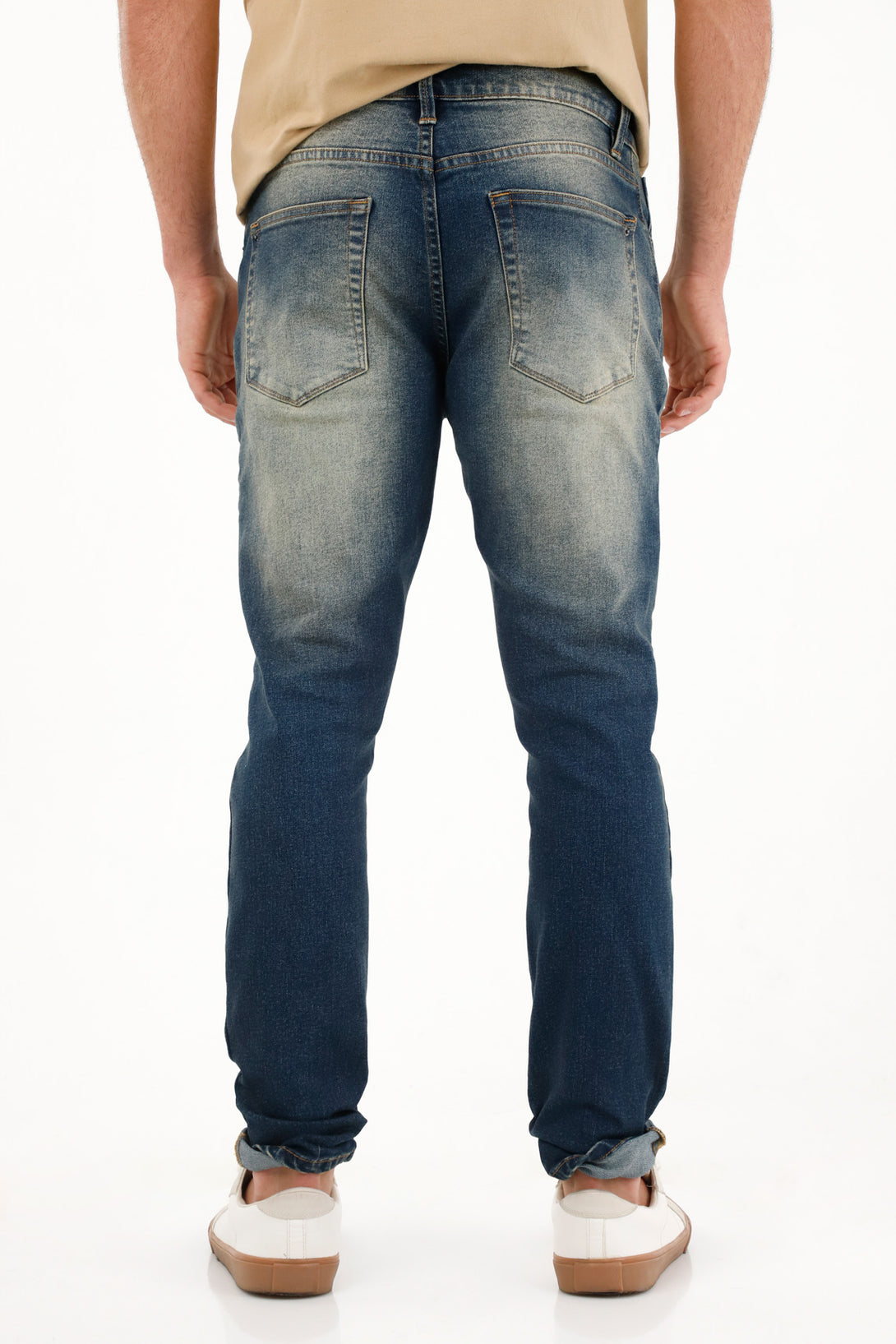 Men's Mid-Rise Super Skinny Blue Jeans