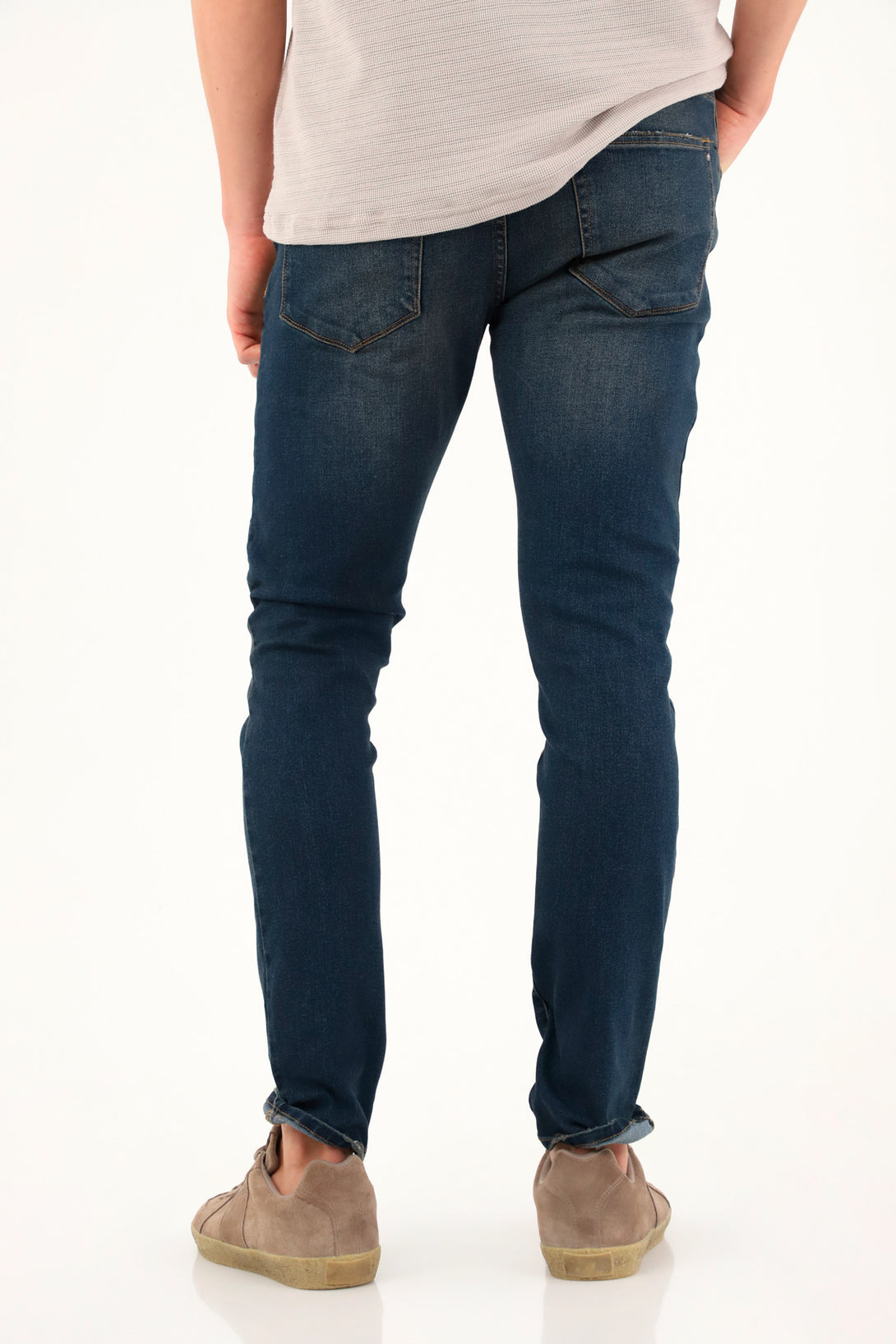 Jean Súper Skinny con desgastes azul para hombre