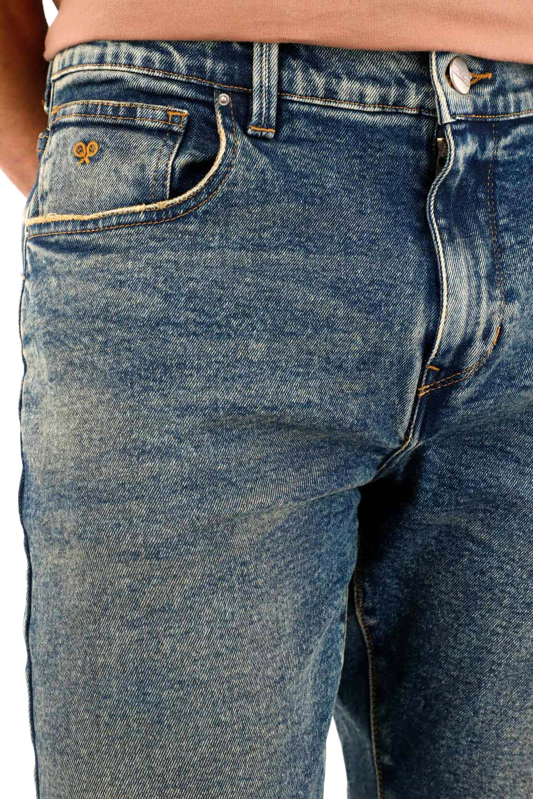 Men's Mid-Rise Nudie Jeans with Embroidery on the Watch Pocket