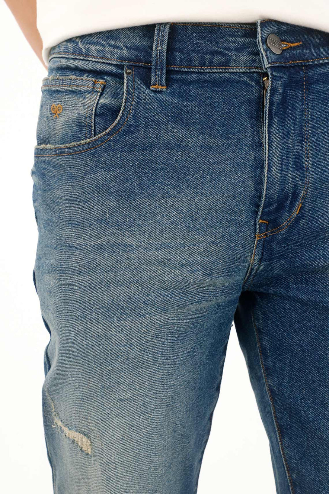 Men's Mid-Rise Ripped Nudy Jeans