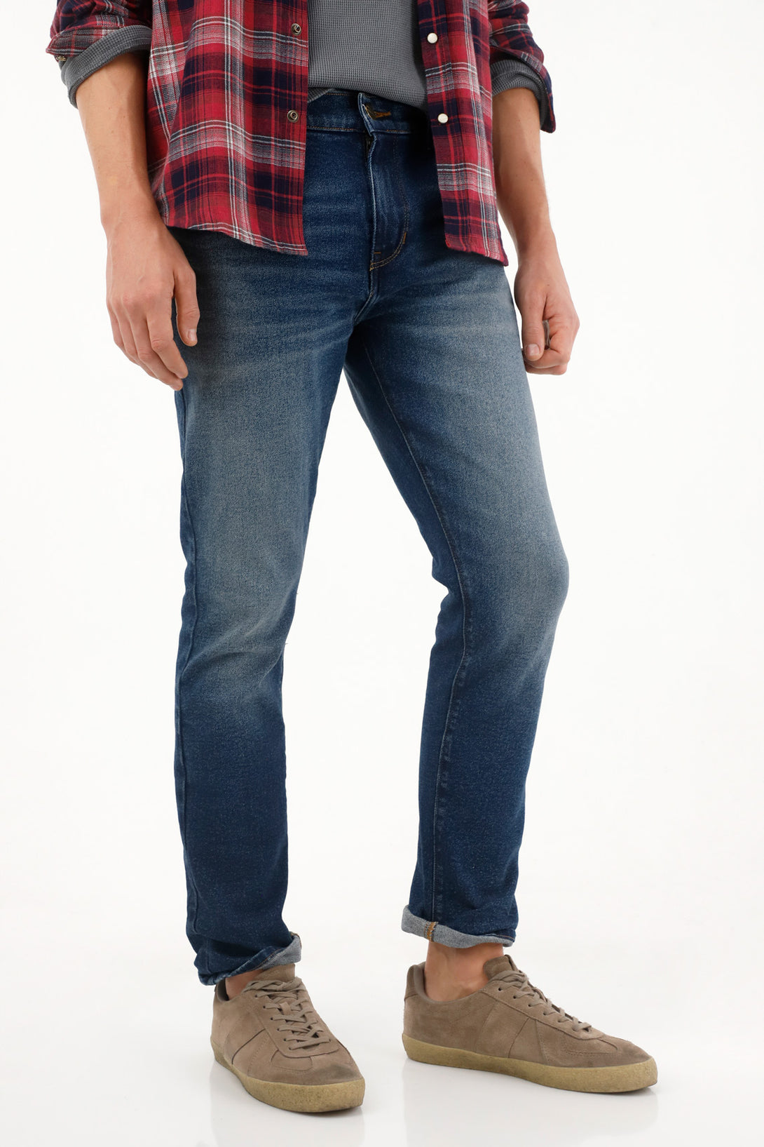 Men's Mid-Rise Nudy Jeans with 3D Wrinkles