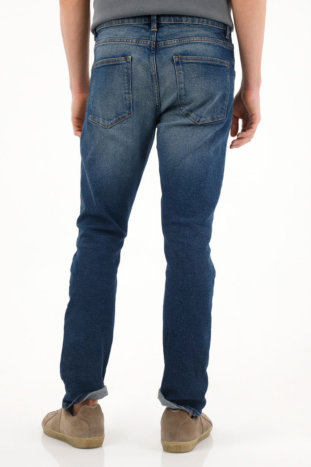 Men's Mid-Rise Nudy Jeans with 3D Wrinkles