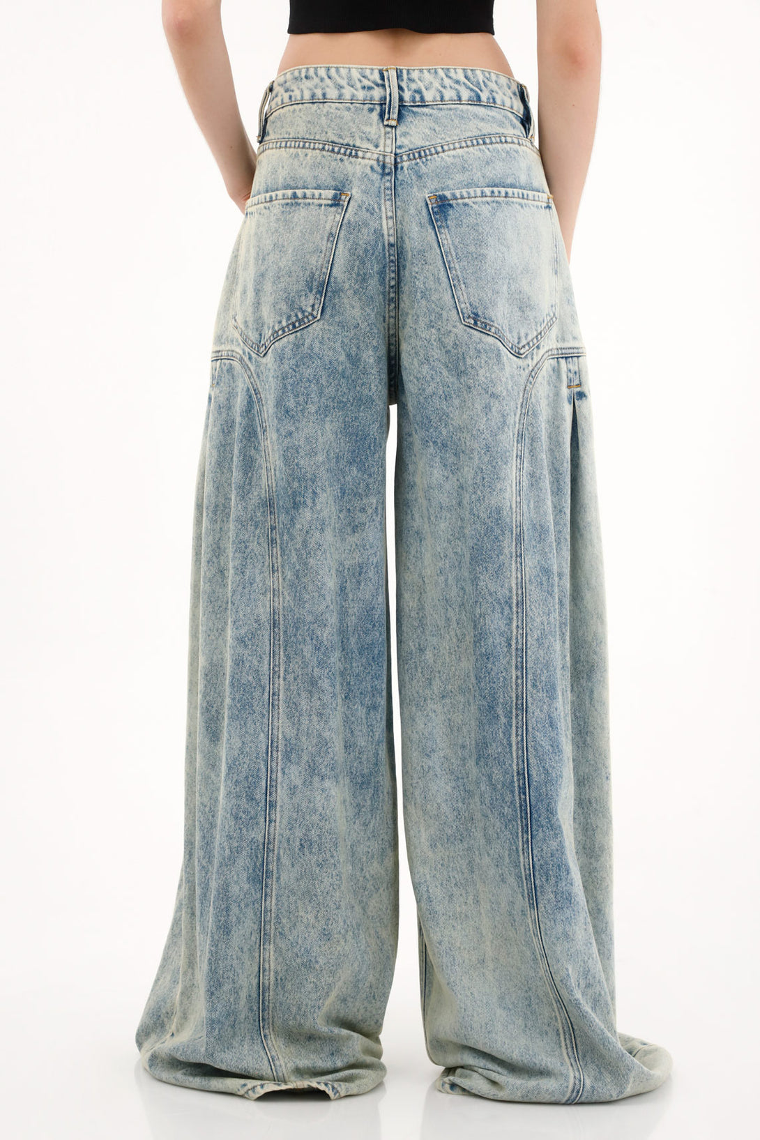 Women's Light Blue High-Waisted Wide Leg Jeans