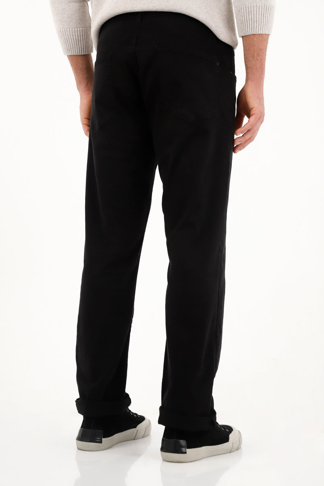 Men's Mid-Rise Black Straight Jeans