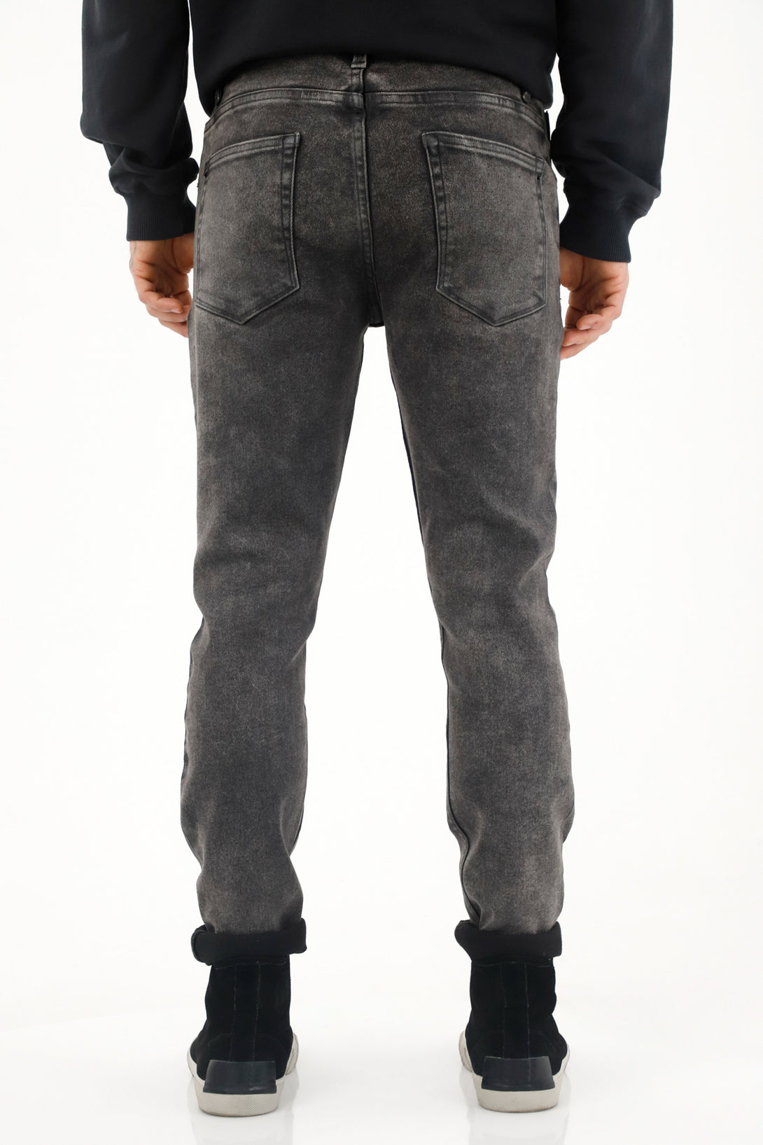 Men's Mid-Rise Black Skinny Jeans