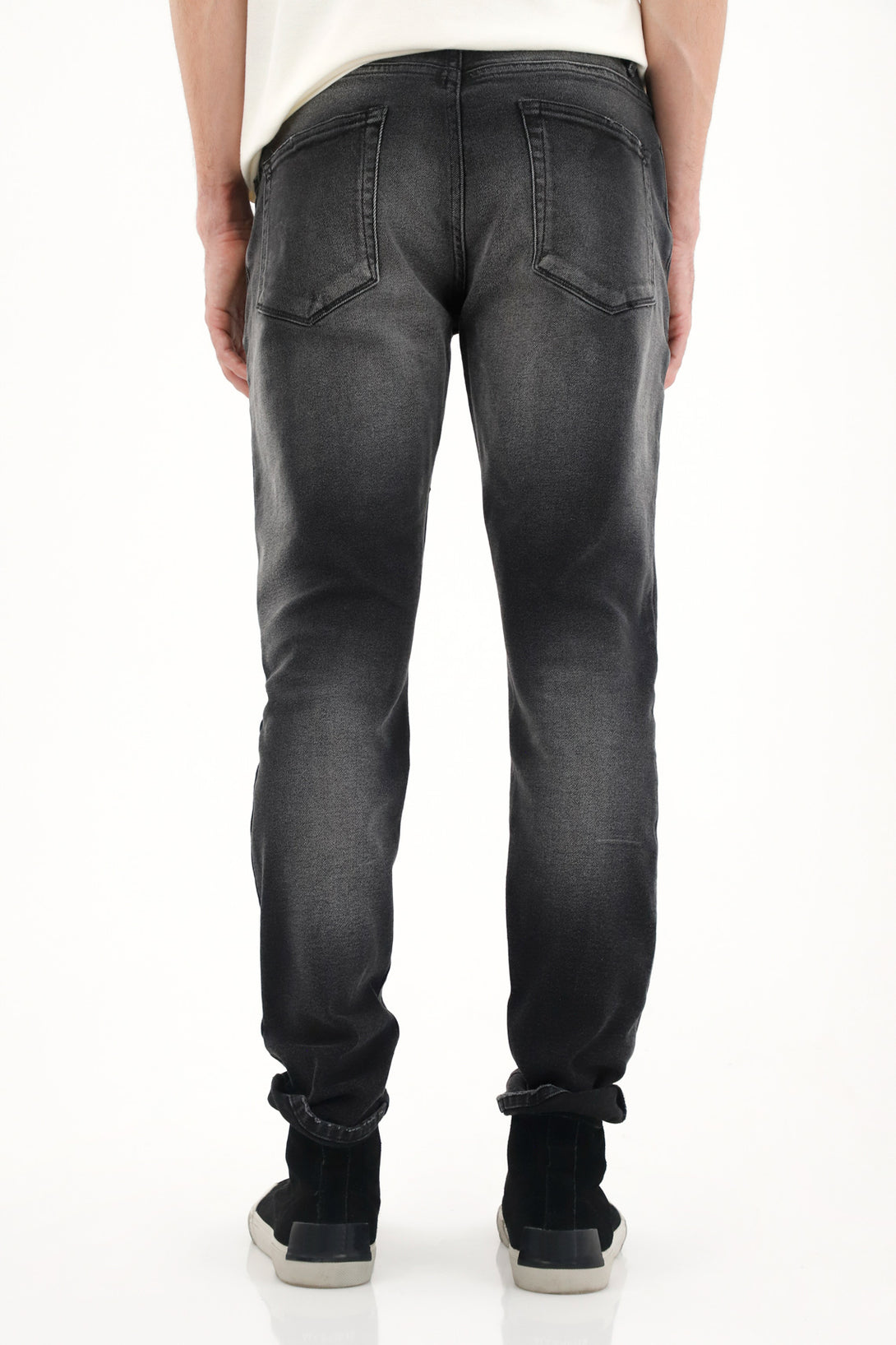 Men's Super Skinny Mid-Rise Black Jeans