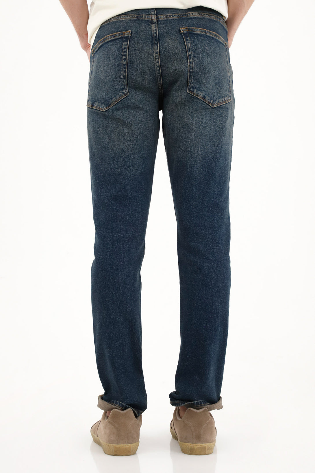 Men's Dark Blue Medium Rise Skinny Jeans