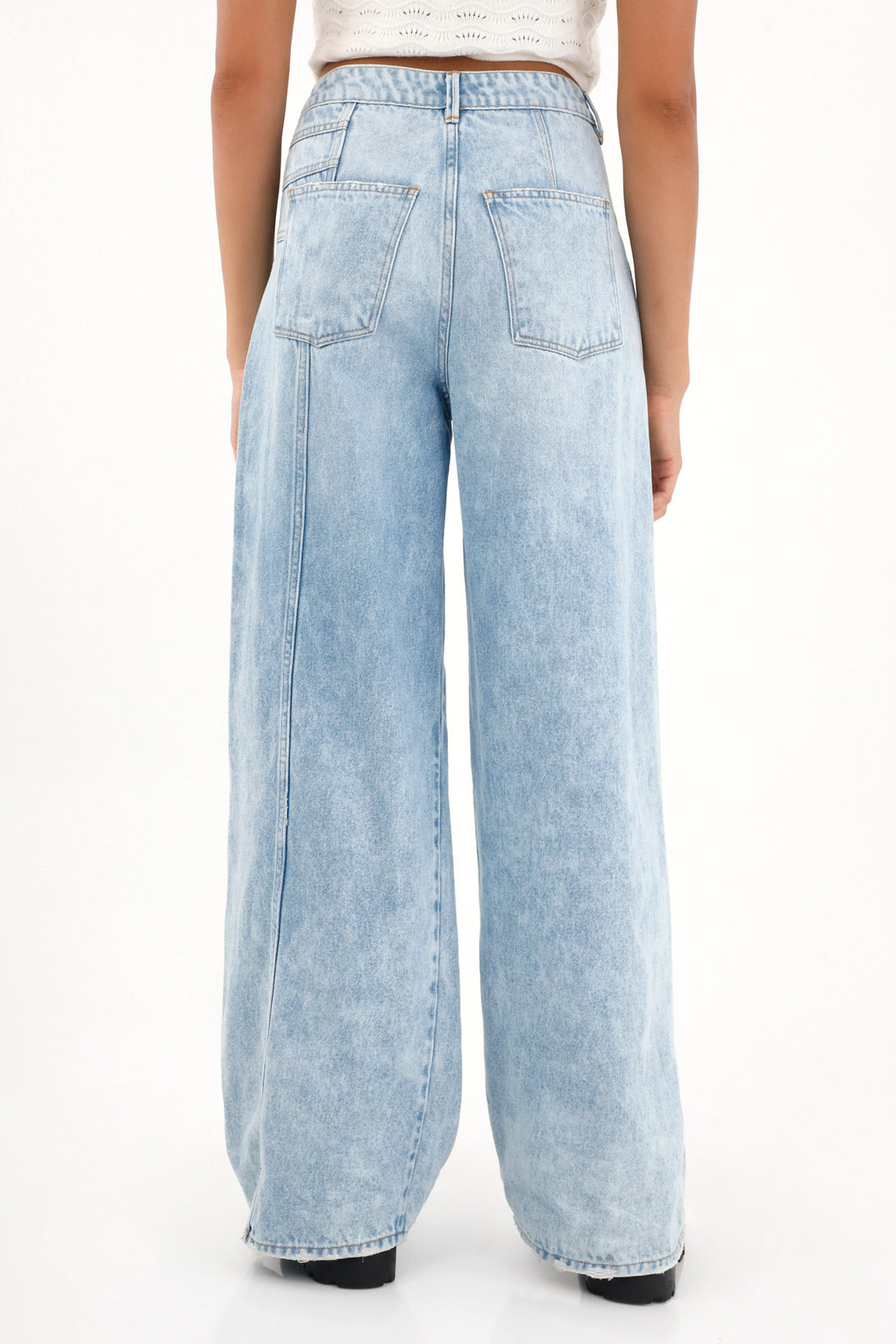 Women's Asymmetrical Low Rise Wide Leg Jeans