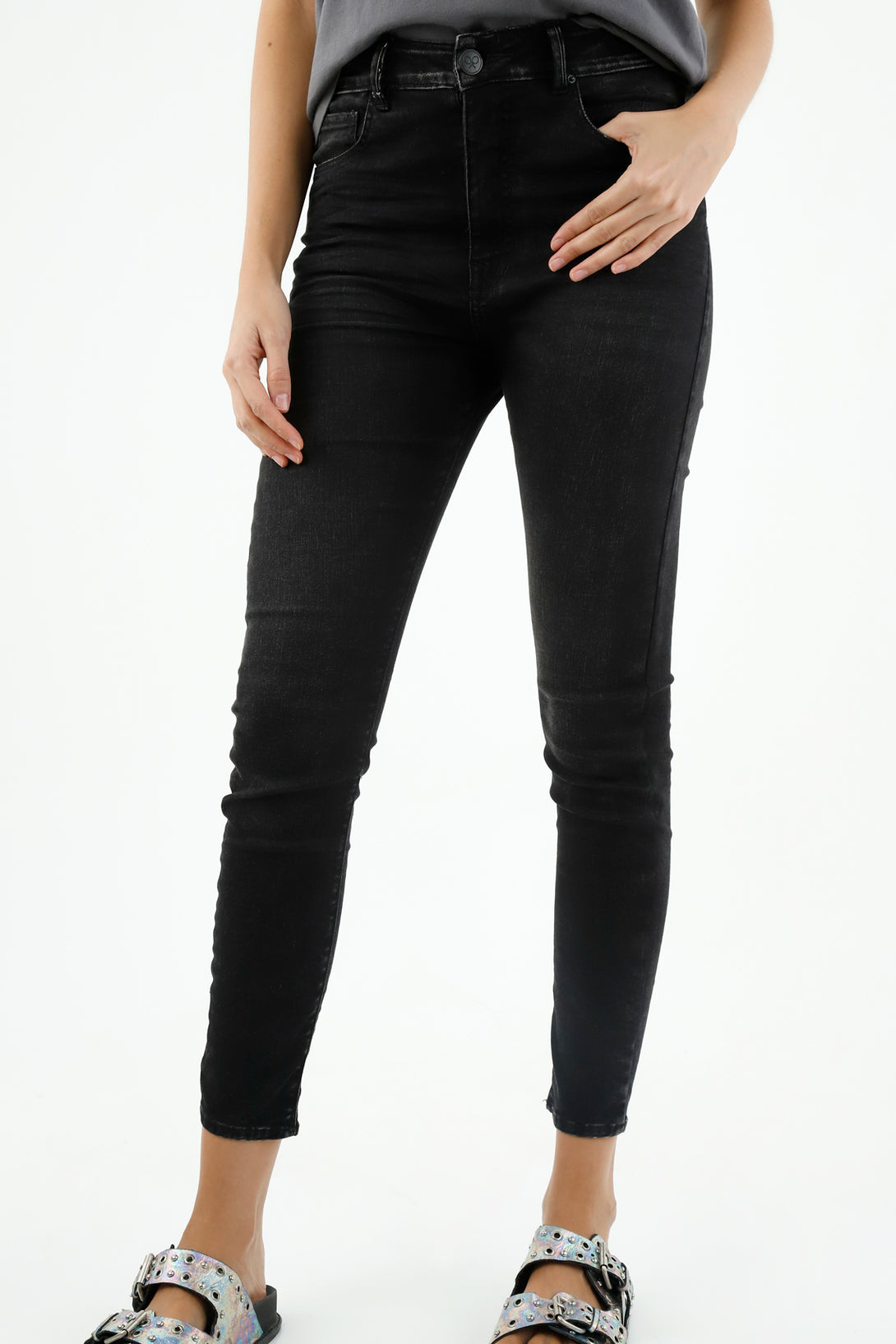 Jean Jegging negro para mujer