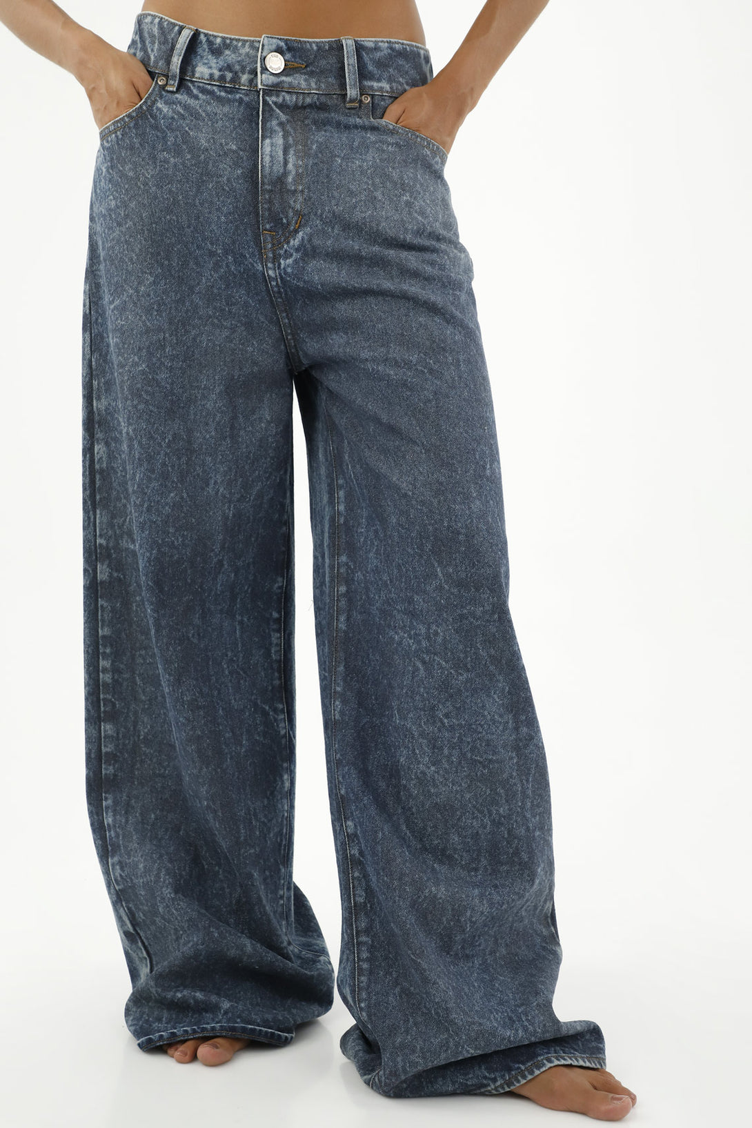 Women's Wide Leg Blue Jeans