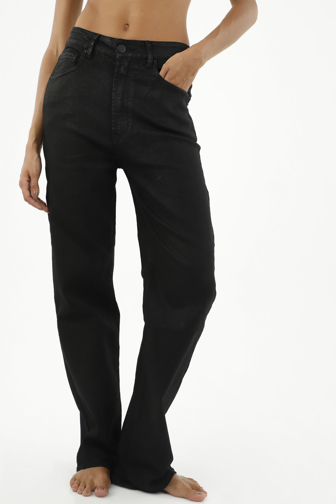 Women's Black Straight Jeans