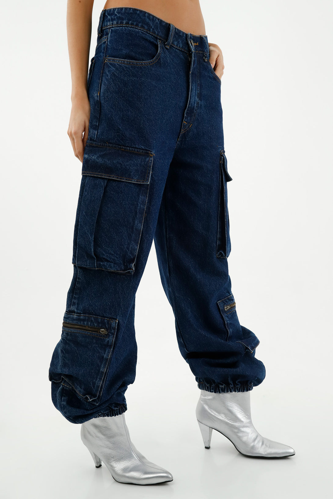 Jean tipo jogger azul para mujer