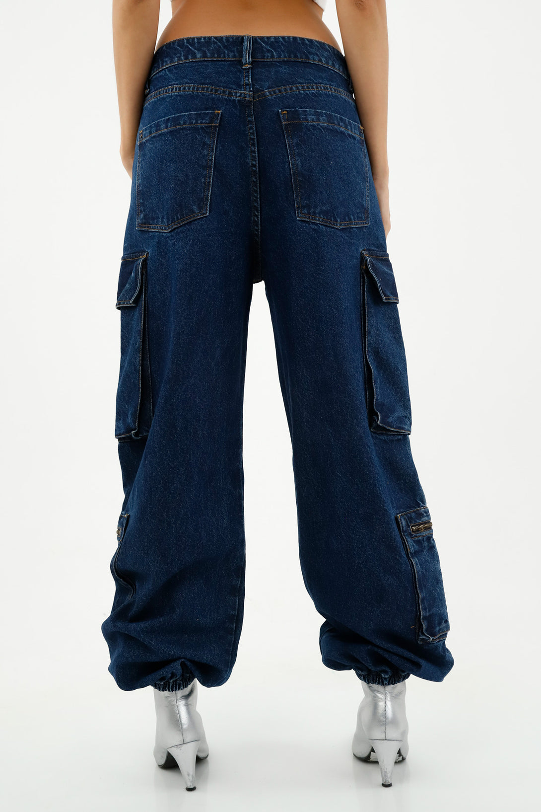 Jean tipo jogger azul para mujer