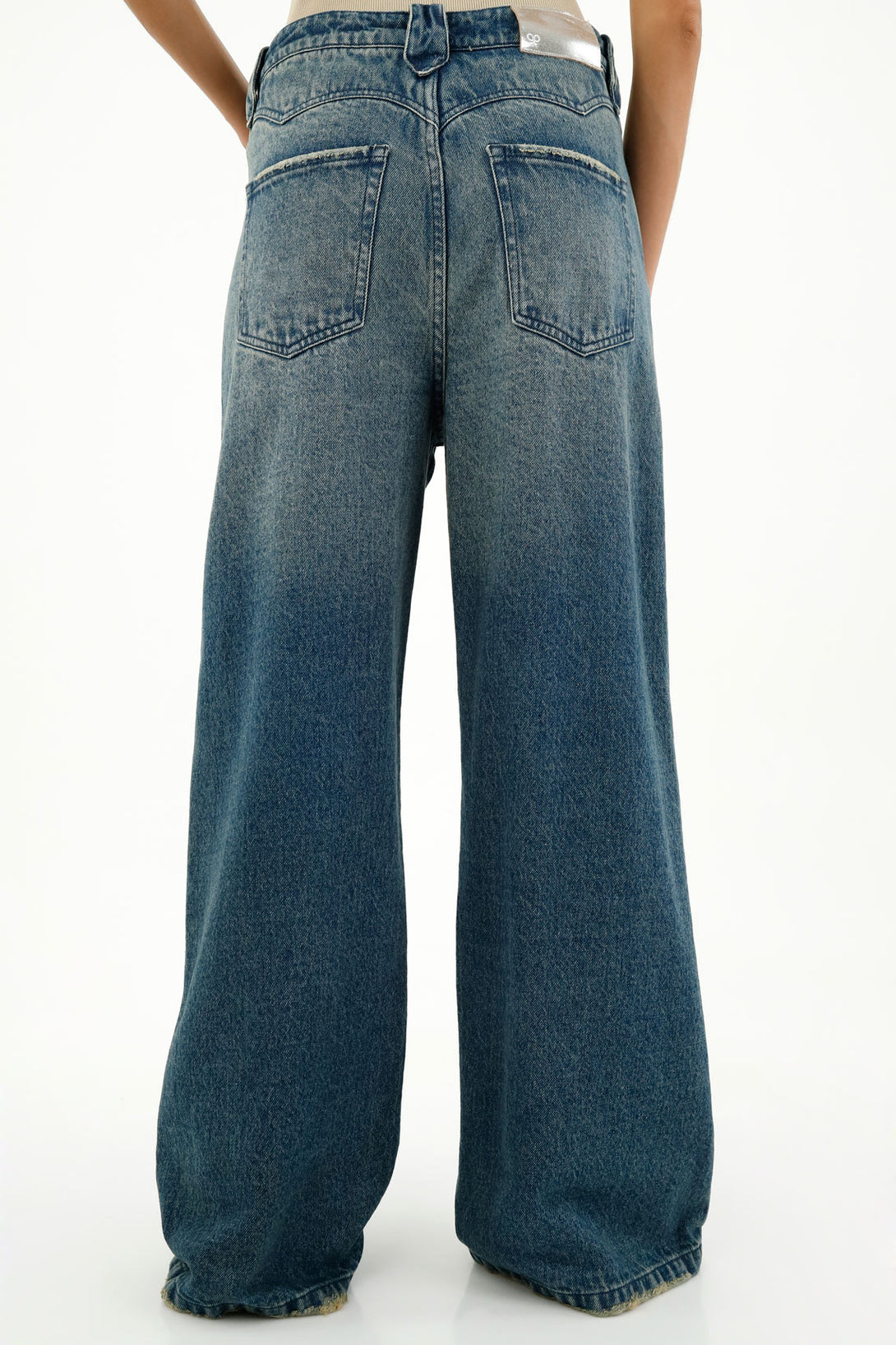 Women's Wide Leg Blue Jeans